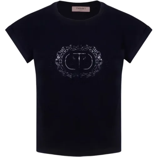 Twinset - Tops > T-Shirts - Black - Twinset - Modalova