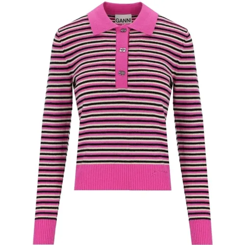 Ganni - Tops > Polo Shirts - Pink - Ganni - Modalova