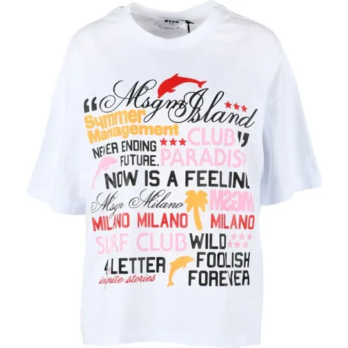 Msgm - Tops > T-Shirts - White - Msgm - Modalova