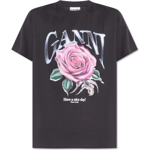 Ganni - Tops > T-Shirts - Black - Ganni - Modalova