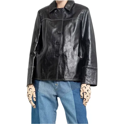 Jackets > Leather Jackets - - Marine Serre - Modalova