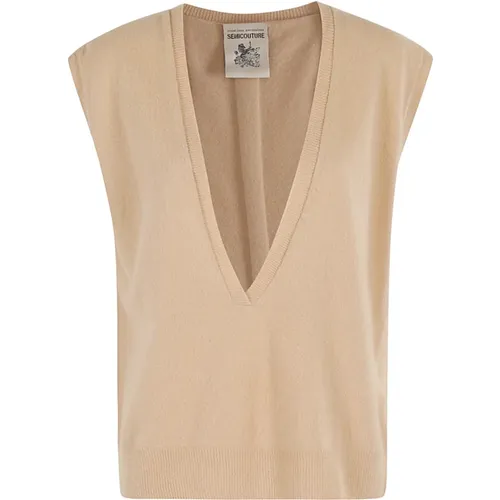 Tops > Sleeveless Tops - - Semicouture - Modalova