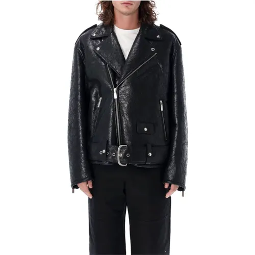 Jackets > Leather Jackets - - Off White - Modalova