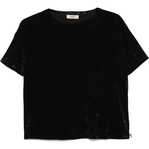 Herno - Tops > T-Shirts - Black - Herno - Modalova