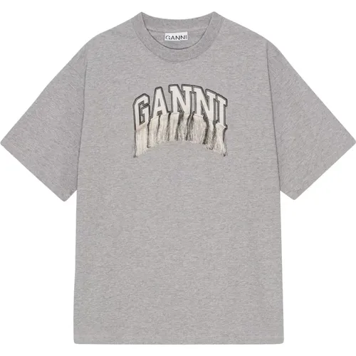 Ganni - Tops > T-Shirts - Gray - Ganni - Modalova