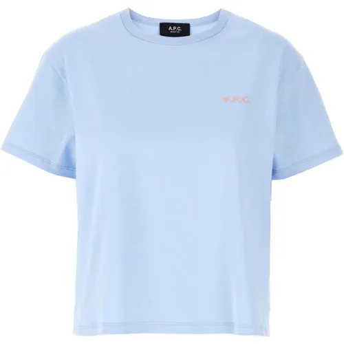 A.p.c. - Tops > T-Shirts - Blue - A.p.c. - Modalova