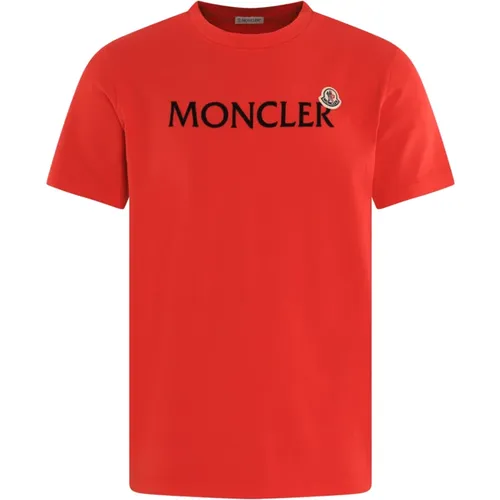 Moncler - Tops > T-Shirts - Red - Moncler - Modalova
