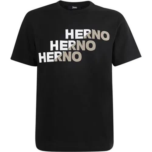 Herno - Tops > T-Shirts - Black - Herno - Modalova