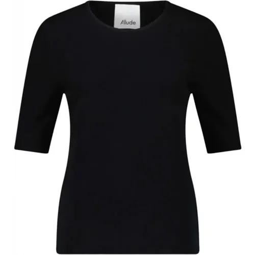 Allude - Tops > T-Shirts - Black - allude - Modalova