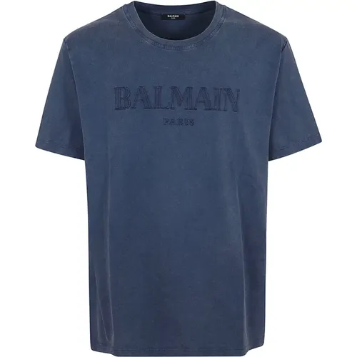 Balmain - Tops > T-Shirts - Blue - Balmain - Modalova