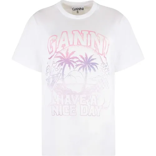 Ganni - Tops > T-Shirts - White - Ganni - Modalova