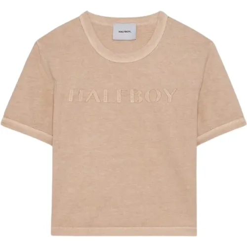 Halfboy - Tops > T-Shirts - Beige - Halfboy - Modalova