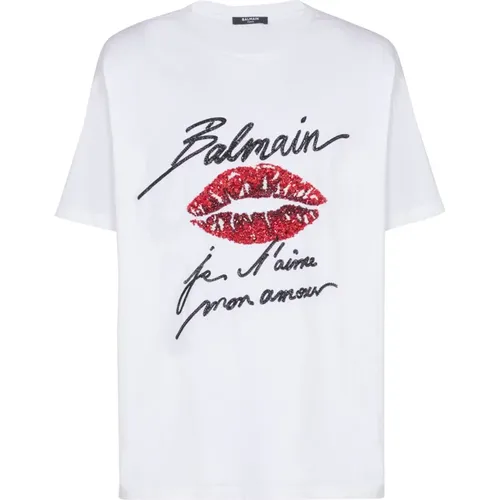 Balmain - Tops > T-Shirts - White - Balmain - Modalova