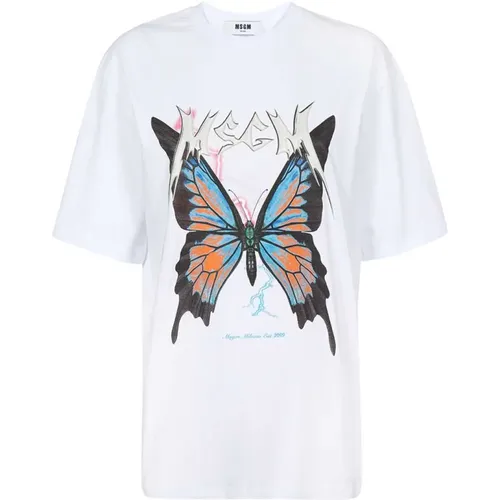 Msgm - Tops > T-Shirts - White - Msgm - Modalova