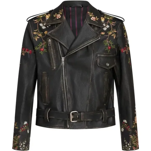 Jackets > Leather Jackets - - ETRO - Modalova