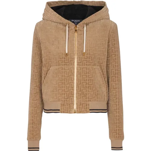 Sweatshirts & Hoodies > Zip-throughs - - Balmain - Modalova