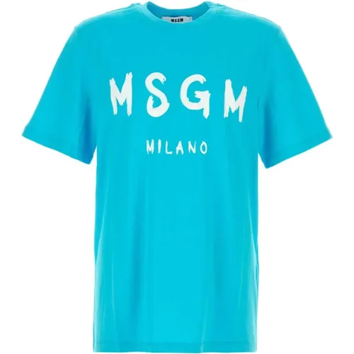 Msgm - Tops > T-Shirts - Blue - Msgm - Modalova