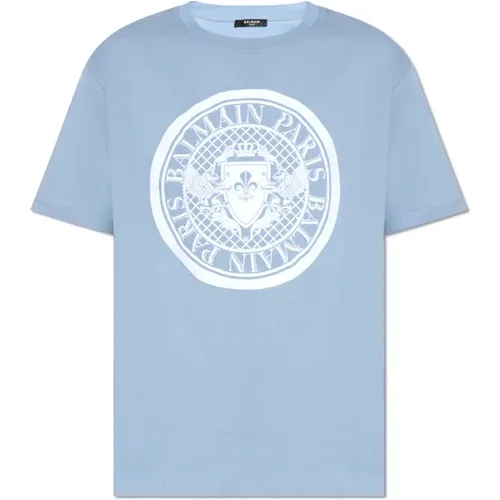 Balmain - Tops > T-Shirts - Blue - Balmain - Modalova
