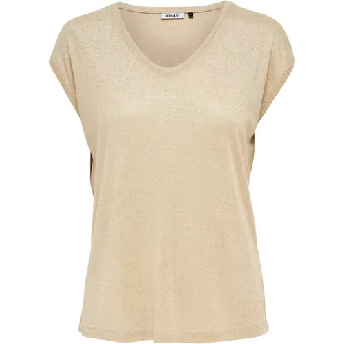 Only - Tops > T-Shirts - Beige - Only - Modalova