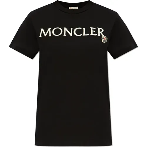 Moncler - Tops > T-Shirts - Black - Moncler - Modalova