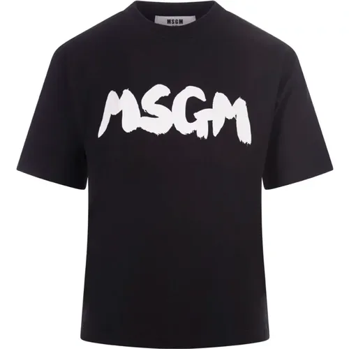 Msgm - Tops > T-Shirts - Black - Msgm - Modalova