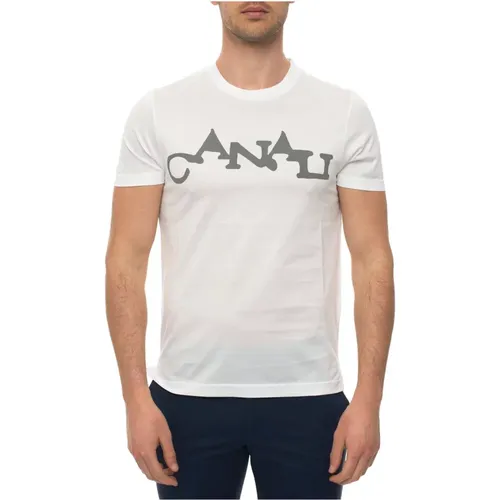Canali - Tops > T-Shirts - White - Canali - Modalova