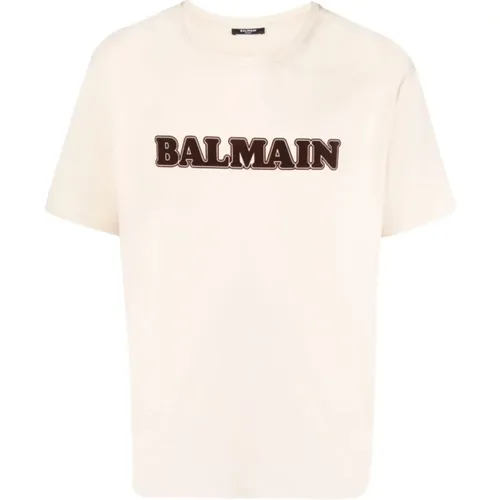 Balmain - Tops > T-Shirts - Beige - Balmain - Modalova