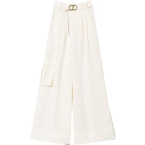 Trousers > Wide Trousers - - Twinset - Modalova