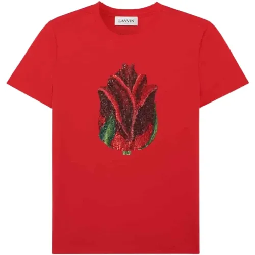Lanvin - Tops > T-Shirts - Red - Lanvin - Modalova