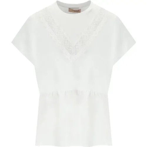 Twinset - Tops > T-Shirts - White - Twinset - Modalova