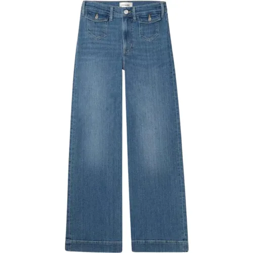 Frame - Jeans > Wide Jeans - Blue - Frame - Modalova