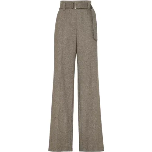 Trousers > Wide Trousers - - BRUNELLO CUCINELLI - Modalova