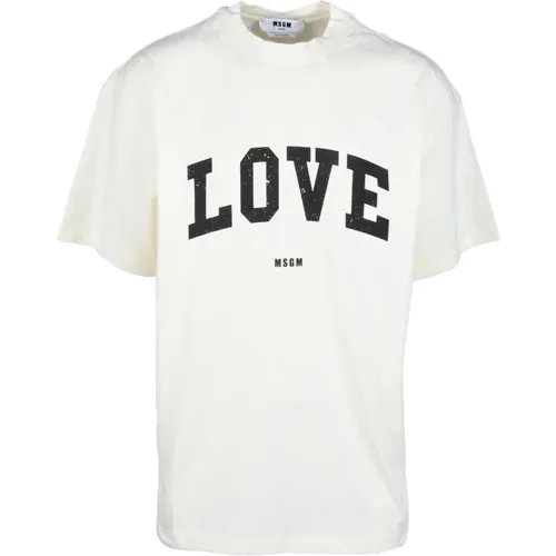 Msgm - Tops > T-Shirts - White - Msgm - Modalova