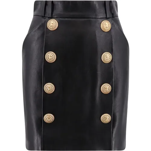Skirts > Leather Skirts - - Balmain - Modalova
