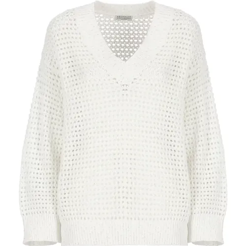 Knitwear > V-neck Knitwear - - BRUNELLO CUCINELLI - Modalova