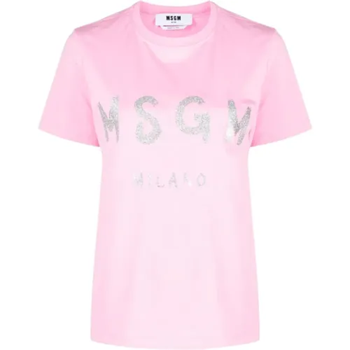 Msgm - Tops > T-Shirts - Pink - Msgm - Modalova