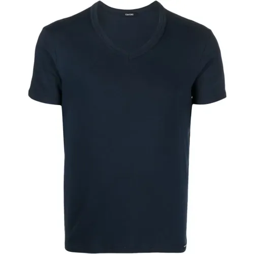 Tom Ford - Tops > T-Shirts - Blue - Tom Ford - Modalova