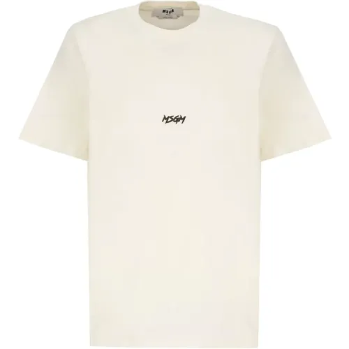 Msgm - Tops > T-Shirts - Beige - Msgm - Modalova