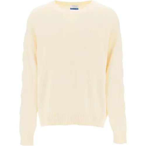 Knitwear > Round-neck Knitwear - - Off White - Modalova