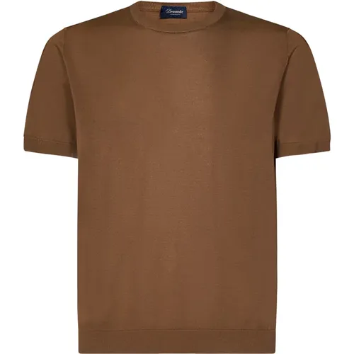 Drumohr - Tops > T-Shirts - Brown - Drumohr - Modalova
