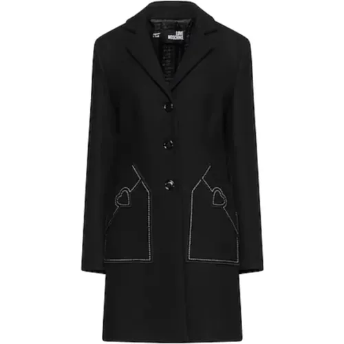 Coats > Single-Breasted Coats - - Love Moschino - Modalova