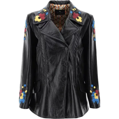 Jackets > Leather Jackets - - ETRO - Modalova