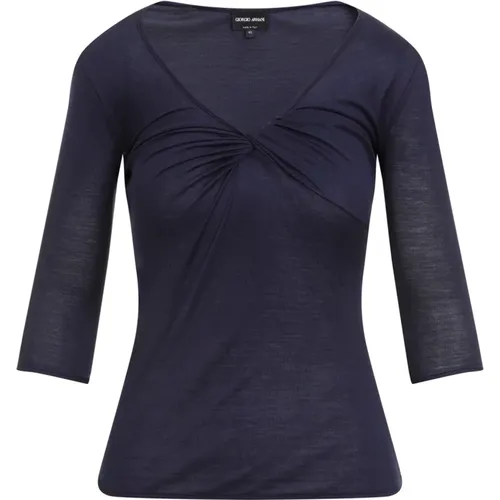 Knitwear > V-neck Knitwear - - Giorgio Armani - Modalova