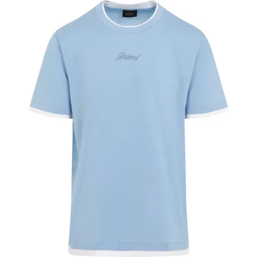 Brioni - Tops > T-Shirts - Blue - Brioni - Modalova