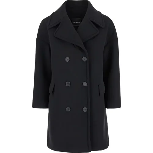 Coats > Double-Breasted Coats - - Plain Units - Modalova