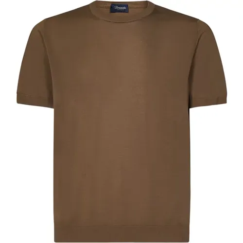 Drumohr - Tops > T-Shirts - Brown - Drumohr - Modalova