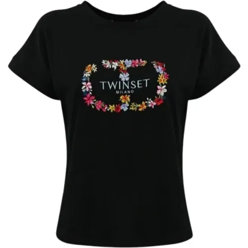 Twinset - Tops > T-Shirts - Black - Twinset - Modalova