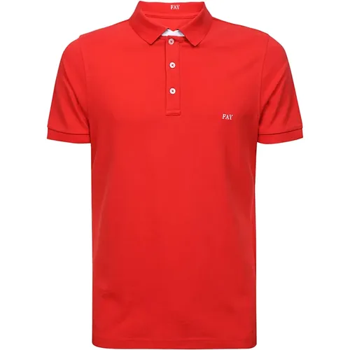Fay - Tops > Polo Shirts - Red - Fay - Modalova