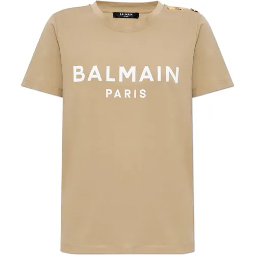 Balmain - Tops > T-Shirts - Beige - Balmain - Modalova