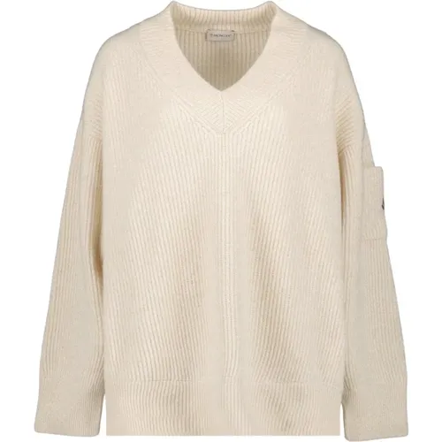 Knitwear > V-neck Knitwear - - Moncler - Modalova